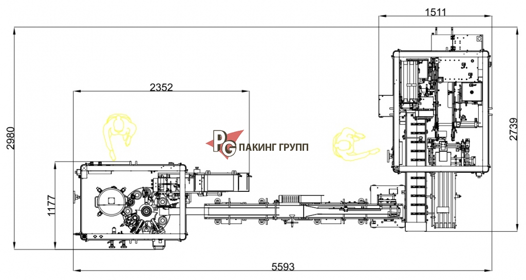Вариант соединения картонажной машины с тубонаполнительной